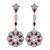 Round Cut Diamond Ruby 14k Yellow and White Gold Dangling Earrings