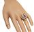 Oval Cut Ruby Round and Princess Cut Diamond 14k Yellow Gold Ring