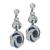 Oval and French Cut Sapphire Round Cut Diamond 18k White Gold Dangling Earrings