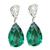 Pear Shape Tourmaline and Diamond 14k White Gold Earrings