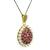 Round Cut Diamond and Pink Sapphire 18k Yellow Gold Pendant