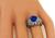 Edwardian Round Cut Sapphire Round Cut Diamond 14k White Gold Engagement Ring