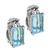 Emerald Cut Aquamarine Round Cut Diamond Platinum Earrings 