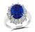 Estate 3.04ct Sapphire 0.72ct Diamond Engagement Ring