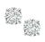 Round Cut Diamond 14k White Gold Studs Earrings