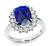 Estate 3.45ct Sapphire 0.57ct Diamond Engagement Ring