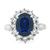 Estate 4.61ct Ceylon Sapphire 0.84ct Round Cut Diamond Engagement Ring