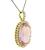 Oval Cut Kunzite Round Cut Diamond 14k Yellow Gold Pendant