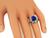 Oval Cut Sapphire Baguette Cut Diamond 18k White Gold Engagement Ring