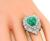 Pear Shape Emerald Round and Baguette Cut Diamond Platinum Ring-Dant