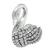 Round and Baguette Cut Diamond 18k White Gold Swan Pin