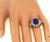 Vintage Oval Cut Sapphire Old Mine Cut Diamond 14k Pink Gold Engagement Ring