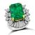 Estate 8.00ct Colombian Emerald 2.50ct Diamond Ring