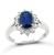 Sapphire Diamond Platinum Engagement Ring