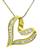 Baguette Cut Diamond 14k Yellow Gold Heart Pendant