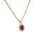 Cabochon Burma Ruby Round Cut Diamond 18k Yellow Gold Pendant Necklace