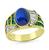 Estate 4.95ct Sapphire 1.08ct Emerald 0.63ct Diamond Gold Ring