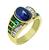 Sapphire Diamond Emerald Gold Ring