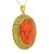 18k Yellow Gold Carved Coral Pendant Necklace