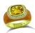 Estate 4.00ct Citrine 0.50ct Diamond Enamel Gold Ring