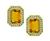 Emerald Cut Citrine Round Cut Diamond 18k Yellow Gold Jewelry Set