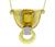 Emerald Cut Citrine Round and Old Mine Cut Diamond 14k Yellow and White Pendant Necklace
