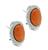 Oval Cut Coral Round Cut Diamond 18k White Gold Earrings