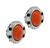 Vintage Coral 0.75ct Diamond Onyx Earrings