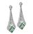 Round Cut Diamond Emerald Platinum Earrings