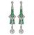 Art Deco Style 1.73cttw Diamond 0.65ct Emerald Drop Earrings