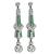 Estate Round Cut Diamond Emerald Platinum Drop Earrings