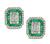 Estate 2.00ct Diamond 1.50ct Emerald Gold Stud Earrings