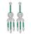 Estate 2.18ct Diamond 1.44ct Emerald Dangling Earrings