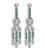 Round Cut Diamond Square Cut Emerald Platinum Earrings