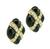 Round Cut Diamond Enamel 18k Yellow Gold Earrings from New York Estate Jewelry