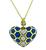 Estate 0.80ct Diamond Enamel Gold Heart Pendant Necklace