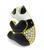 Round Cut Diamond Enamel 18k Yellow Gold Panda Pin