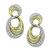 Estate 1.50ct Diamond Two Tone Gold Earrings