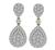 Round Cut Diamond 14k Yellow and White Gold Dangling Earrings