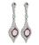 Round Cut Diamond Ruby Platinum Dangling Earrings