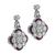 Princess and Round Cut Diamond Baguette Cut Ruby Platinum Earrings