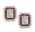 Estate 2.00ct Diamond 1.50ct Ruby Gold Stud Earrings