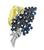 Cushion Cut Sapphire Round Old Mine and Baguette Cut Diamond Platinum and 14k Gold Bouquet Pin