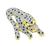 Round Cut Diamond and Sapphire 18k Yellow and White Gold Panther Pin