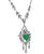 Heart Shape Emerald Round Cut Diamond 18k White Gold Necklace