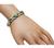 Round Cut Diamond and Emerald 14k White and Yellow Gold Bracelet