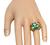 Round Cut Diamond and Emerald 18k Yellow and White Gold Ring