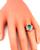 Pear Shape Emerald Baguette Cut Diamond Platinum Ring