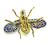 18k Yellow Gold Enamel Bee Pin