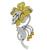 Vintage 3.90ct Fancy Intense Yellow Diamond 1.50ct Diamond Flower Pin